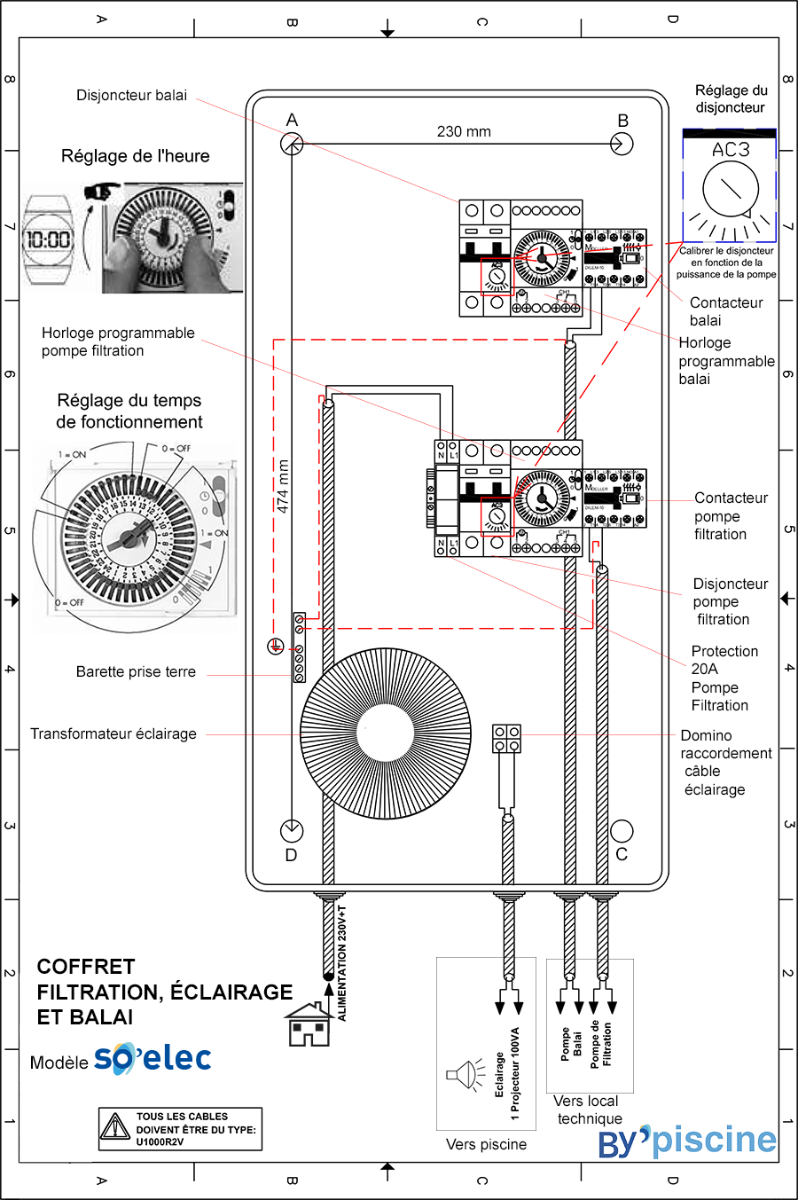 notice de branchement coffret de filtration piscine